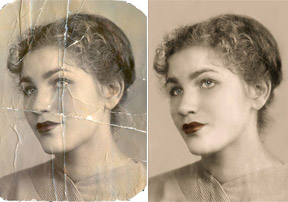 Фотография до и после ретуши